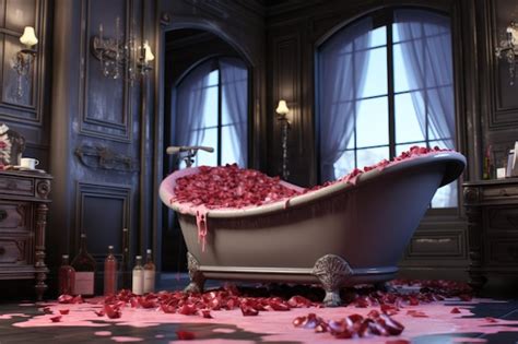 Premium Photo | Romantic bathtub decoration