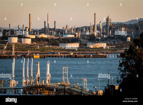 Usa California Benicia Refineries On Carquinez Strait Where The