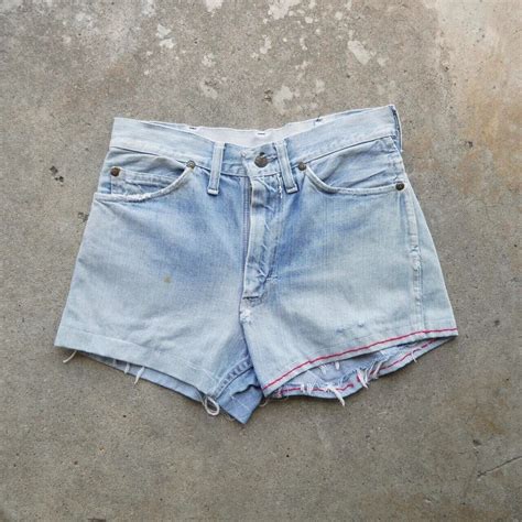 1960s 70s Hippie Hand Embroidered Denim Shorts Gem