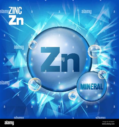 Zn Zinc Vector Mineral Blue Pill Icon Vitamin Capsule Pill Icon