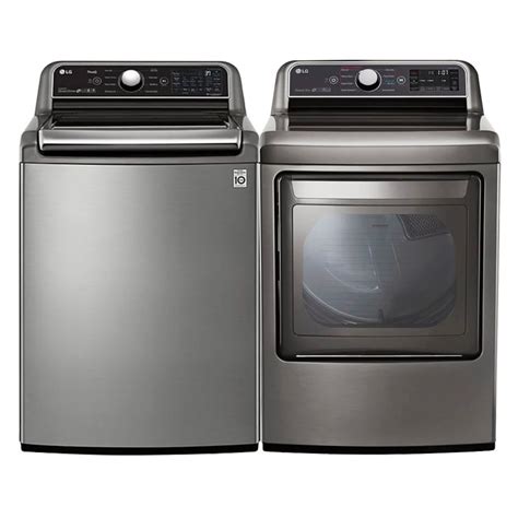 Lg Electronics Smart Top Load Washer And Electric Dryer Set In Graphite