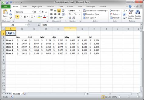 Print Gridlines In Excel Cd4