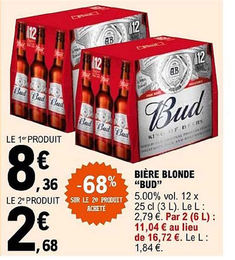 Promo Bi Re Blonde Bud Chez E Leclerc Icatalogue Fr