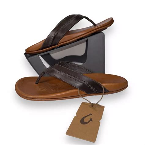 Men S Olukai Mea Ola Leather Slide Sandals Sale Online