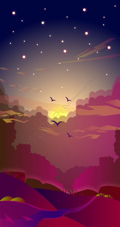 Scene Gradient Good Morning Illustration Early Morning Sunrise Quiet