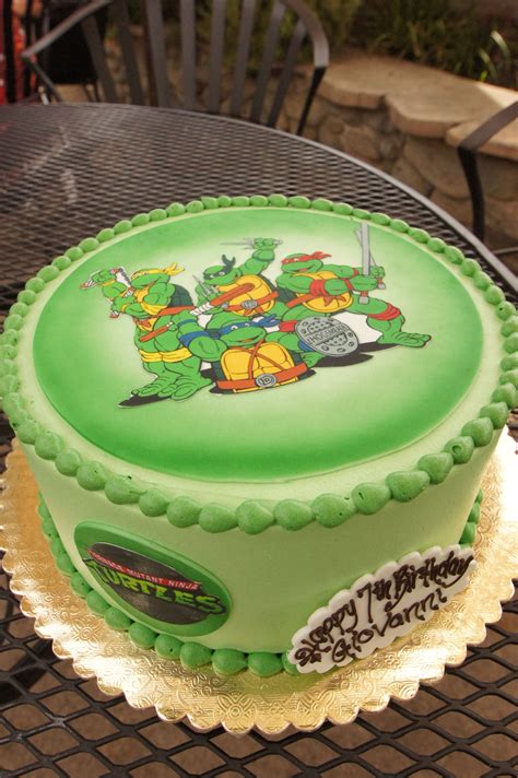 Green Edible Image Teenage Mutant Ninja Turtles Birthday Cake Ninja