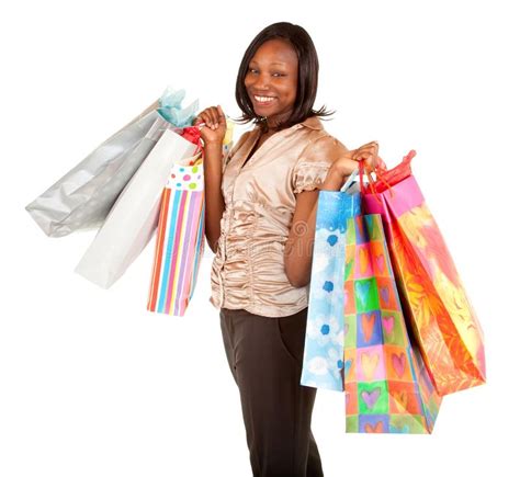 African American Woman On A Shopping Spree Stock Photo Image 19907054