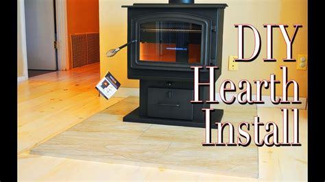 Quick And Easy Diy Hearth For Our New Wood Stove Youtube