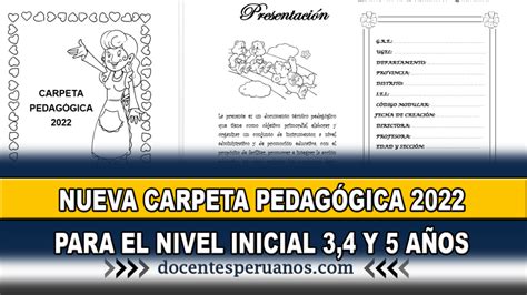 Nueva Carpeta Pedag Gica Para El Nivel Inicial Y A Os