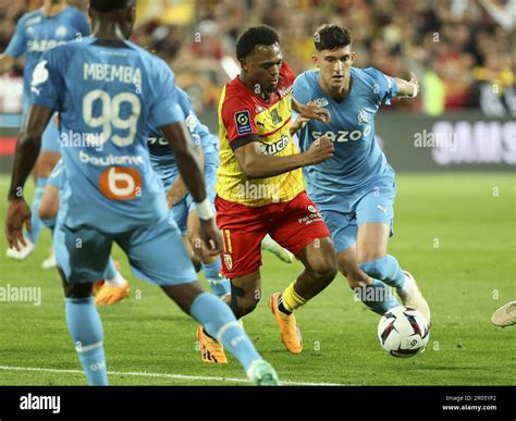 Lois Openda Of Lens Leonardo Balerdi Of Marseille During The French