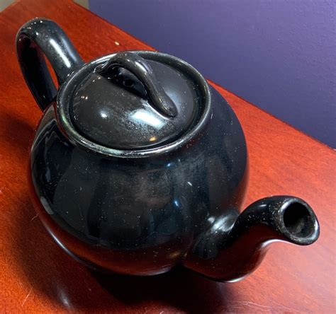 Vintage Black Lipton Teapot Etsy