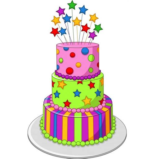 Torta de cumpleaños colorida aislada en Premium Vector Freepik