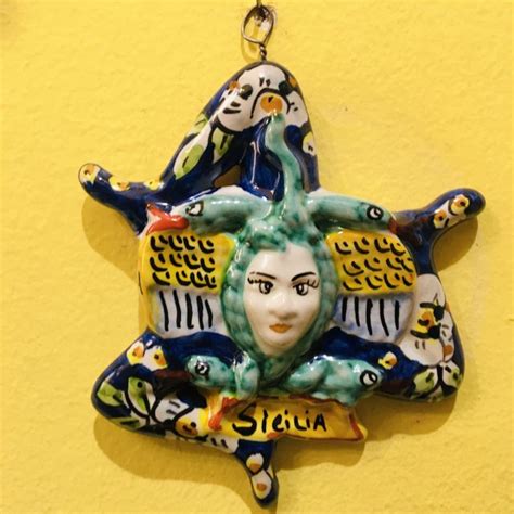 Trinacria Ceramic Caltagirone H 12 Cm Etsy