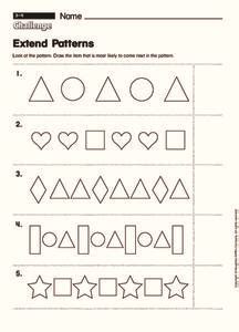 Extend Patterns Worksheet For St Nd Grade Lesson Planet