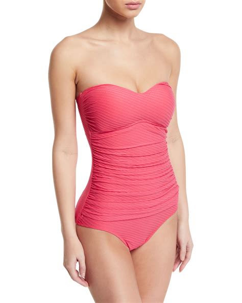 Profile By Gottex Ribbons Bandeau One Piece Swimsuit Neiman Marcus