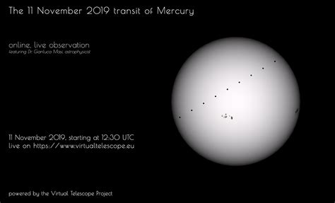 The 11 November 2019 Mercury transit : online observing session - The Virtual Telescope Project 2.0