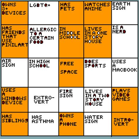 Pixilart Bingo By I Like Bunnies