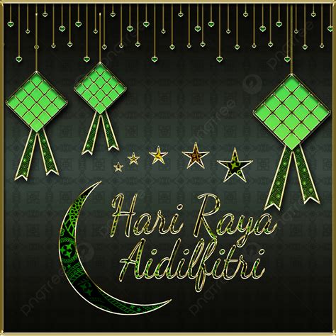 Background Bulan Dan Bintang Desain Hari Raya Aidilfitri Latar Belakang