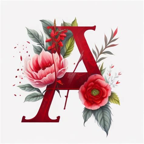 Premium Photo Flower Letter A Floral Monogram