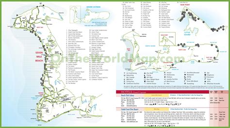 Large Detailed Hotel Map of Cayman Islands - Ontheworldmap.com