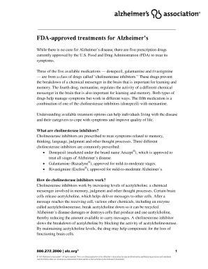 Fillable Online FDA Approved Treatments For Alzheimers Fax Email Print