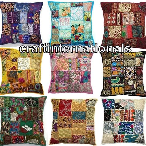 Indian Patchwork Cushion Cover Etsy