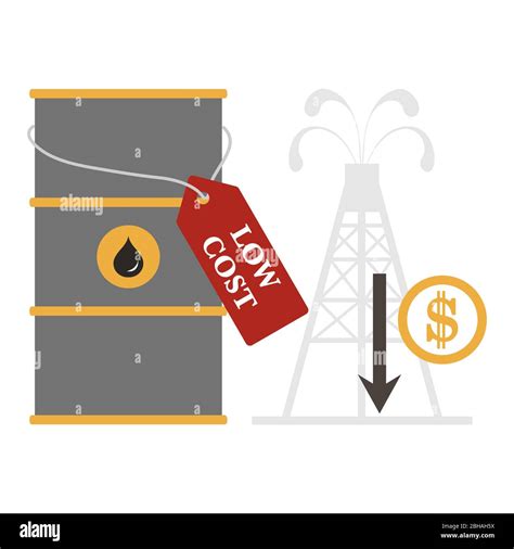 Vector Illustration Oil Price Decrease Petroleum Industry Economic