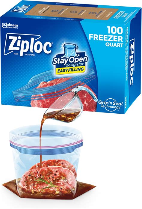 Amazon Ziploc Gallon Food Storage Freezer Bags Stay Open Design