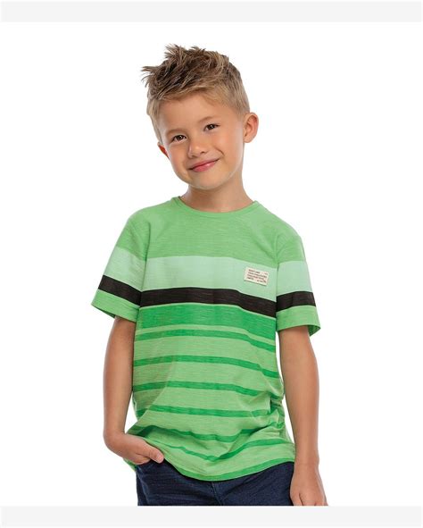 Riachuelo Camiseta Infantil Masculina Listras Trick Nick Verde