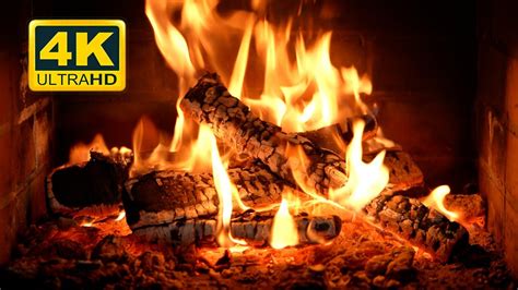 Crackling Fireplace 4K 12 HOURS Burning Fireplace Crackling Fire