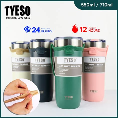 Tyeso Tumbler Stainless Steel Cup Mug Water Bottle With Strap Ml