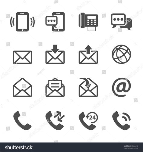 Communication Phone Email Icon Set Vector Vectores En Stock 212908492