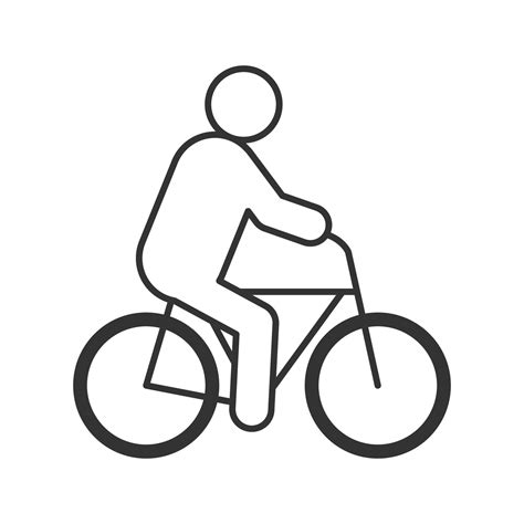 Man Rijden Fiets Lineaire Pictogram Fietser Dunne Lijntekening Eco