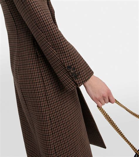 Balenciaga Houndstooth Wool Blend Coat Balenciaga