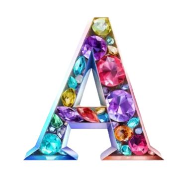 Alfabeto Inglês Um Lindo Diamante Colorido Escrito PNG Alfabeto