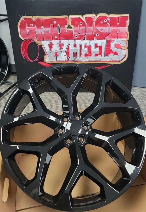 26 Inch Gloss Black Replica G09 24 Snowflake Wheels Rims 348 Cv98 Silverado 28 Ebay