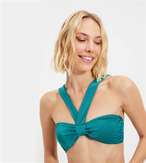 Buy Trendyol Cross Tie Bikini Brassiere In Green Thstreet Uae