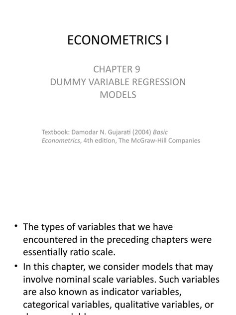 Econometrics I Dummy Variable Regression Models Pdf Dummy Variable Statistics Dependent