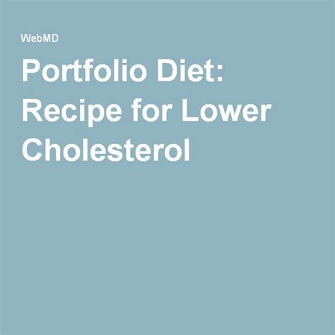 Portfolio Diet: Recipe for Lower Cholesterol | Low cholesterol recipes ...