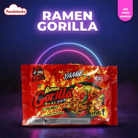 Ramen Gorilla Yamie Super Spicy Curry Samyang Fried Instant Noodle