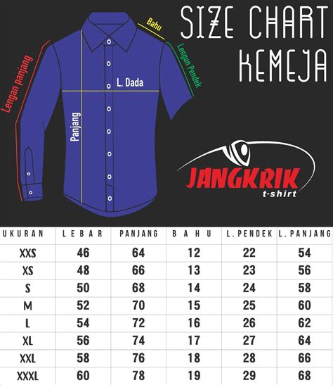 Standar Ukuran Kaos Dan Kemeja