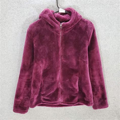 32 Degree Heat Women Jacket S Maroon Sherpa Hooded Depop