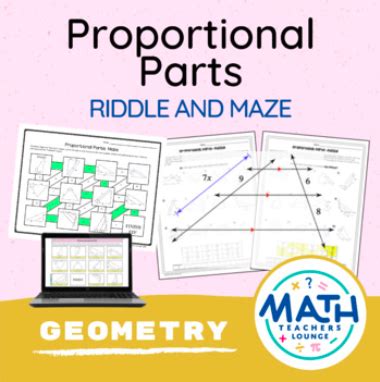 Proportional Parts (Similarity) - Riddle and Maze Worksheet - Classful