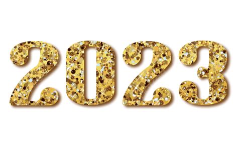 2023 Year Art Font With Gold Fancy Sparkles, Sparkle, Luxury, 2023 PNG ...