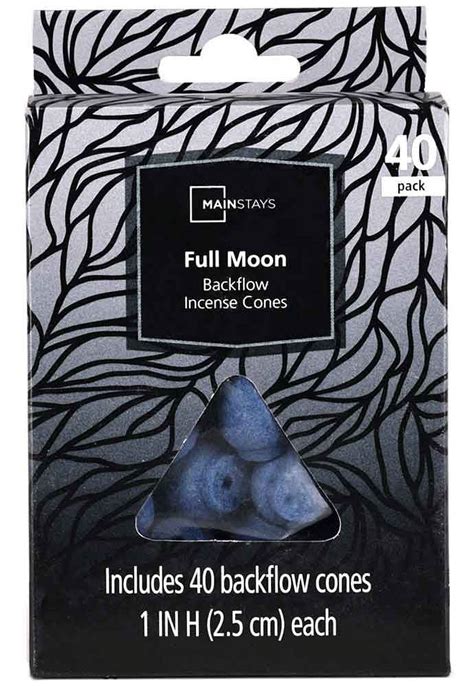 Mainstays Backflow Incense Cones Full Moon Fragrance Black 40 Pack