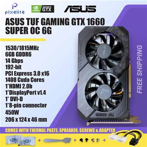 Used Asus Gtx 1660 Super 1660s 1660ti Ti Graphic Card Grafik Card Gpu