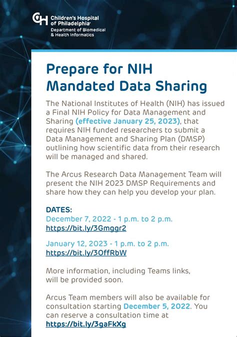 Prepare For NIH Mandated Data Sharing January 12 2023