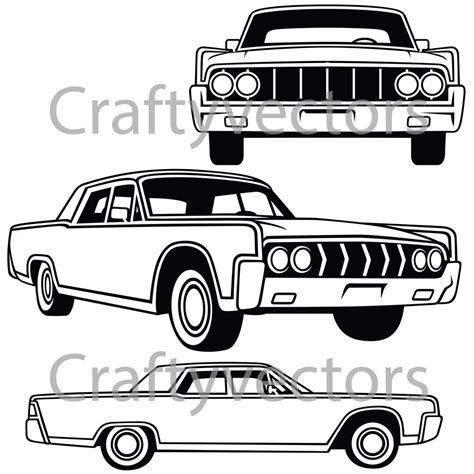 Lincoln Continental 1964 Vector | Lincoln continental, Lincoln ...