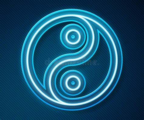 Glowing Neon Line Yin Yang Symbol Of Harmony And Balance Icon Isolated