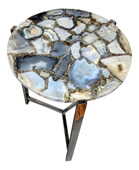 Organic Modern Natural Agate Accent Table On Chairish Organic